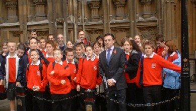 David with Needham Market Middle School at Parliament